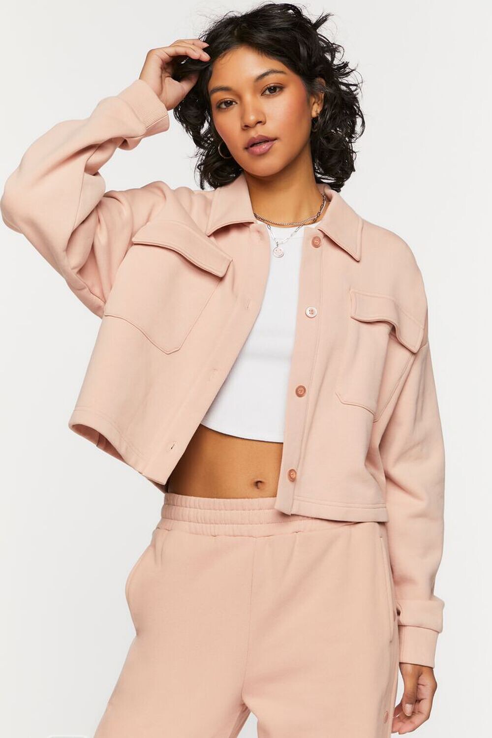 

Укороченная куртка из френч-терри Forever 21, краски