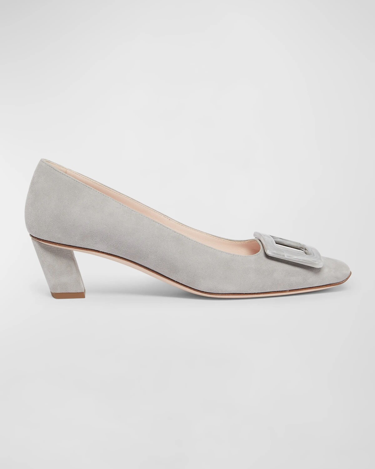 

Замшевые туфли Belle Vivier с пряжкой Roger Vivier, цвет Grigio Chiaro