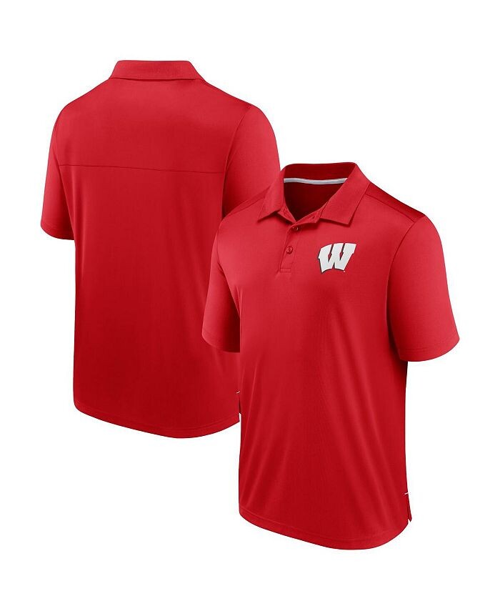 

Мужская красная рубашка-поло с логотипом Wisconsin Badgers Fanatics, красный