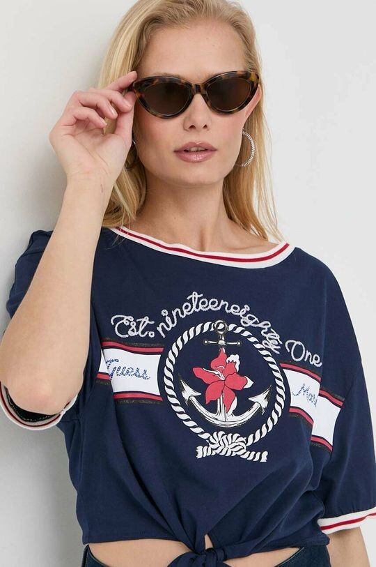 

Футболка из хлопка Guess, темно-синий