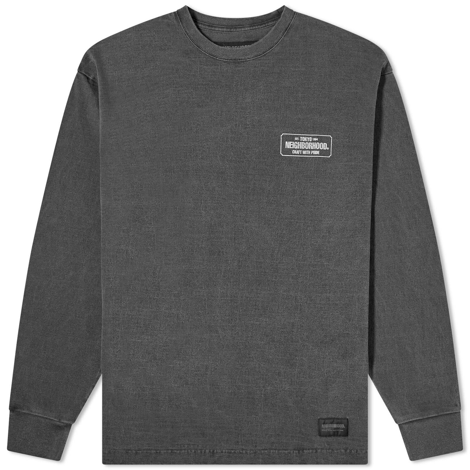 

Футболка Neighborhood Long Sleeve Pigment Dyed, черный