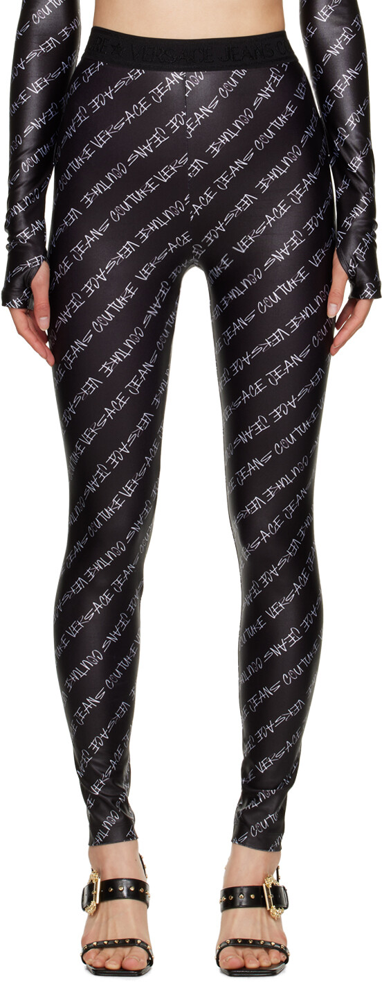 

Черные леггинсы с принтом Versace Jeans Couture