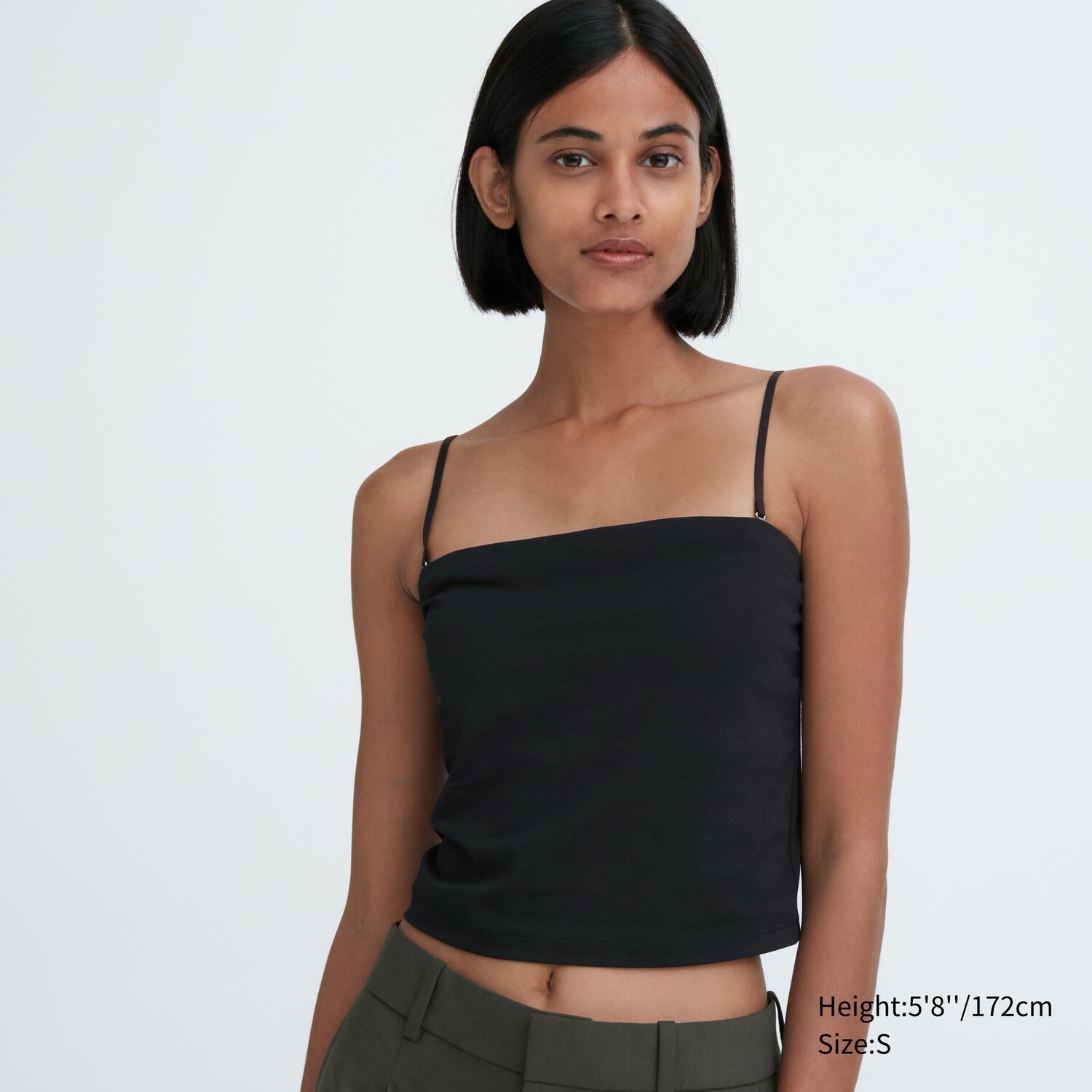 

Хлопковый укороченный бюстгальтер-топ AIRism Uniqlo, черный