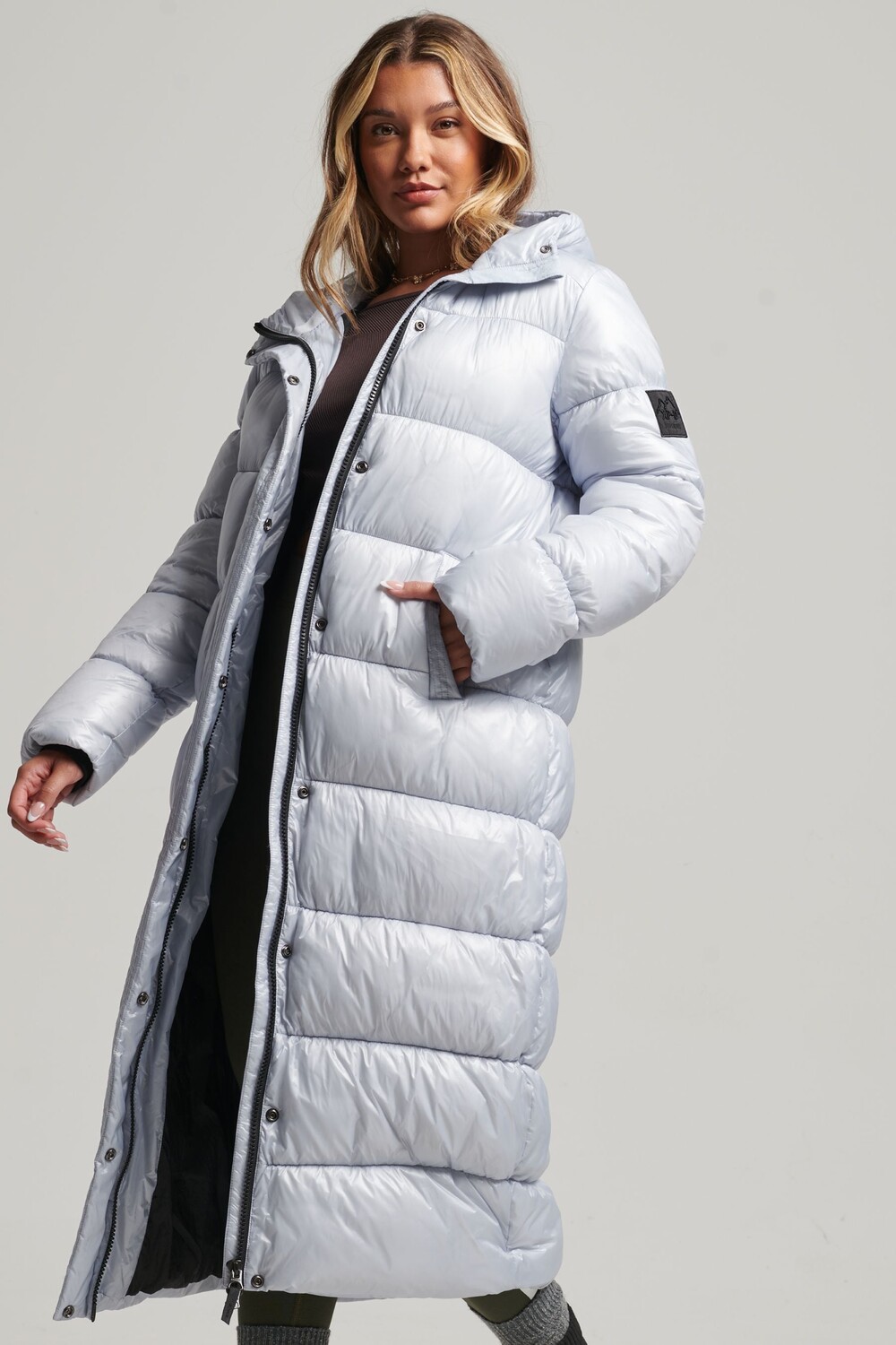 

XPD Спортивный пуховик удлиненного кроя Superdry, серый
