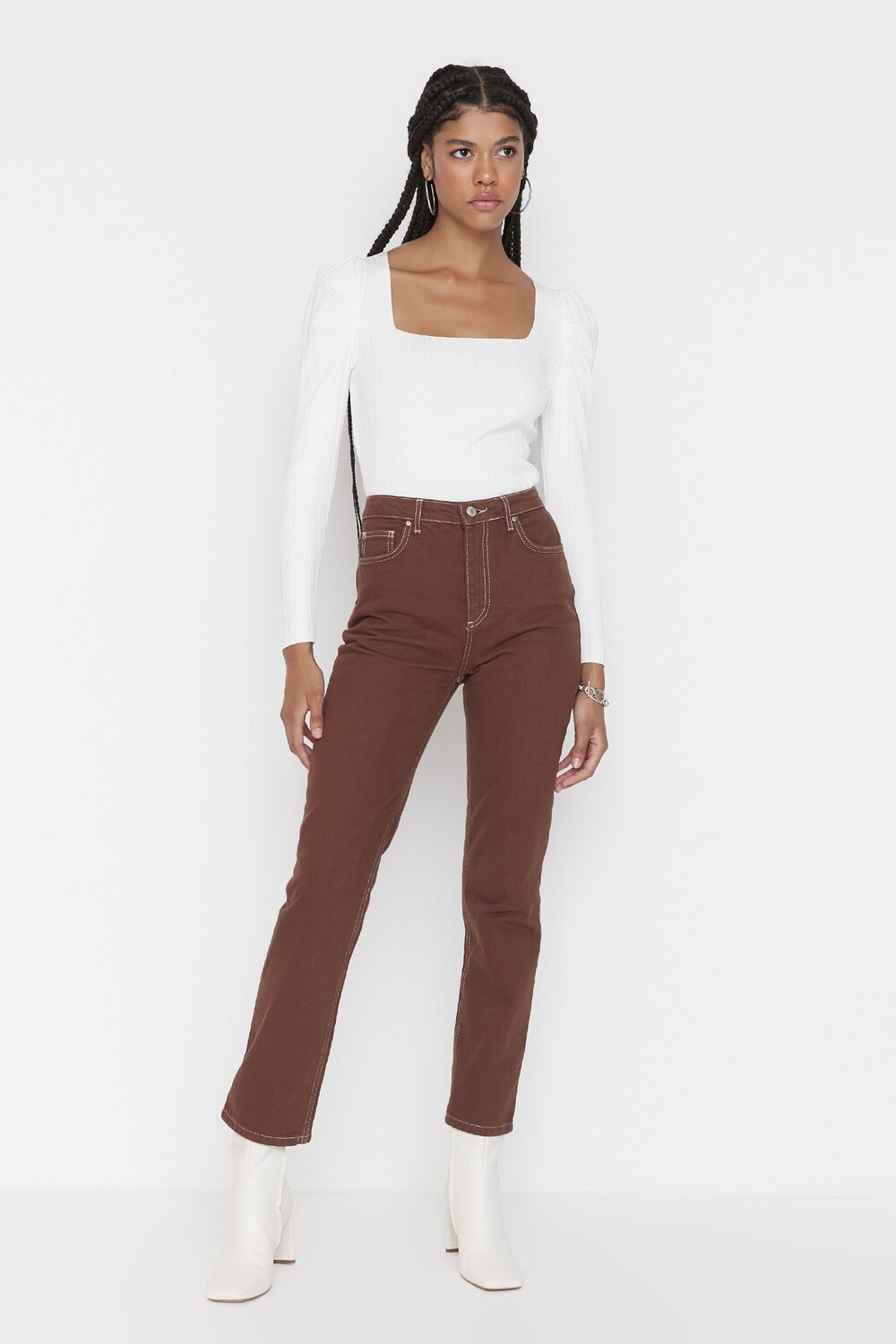 

Джинсы - Коричневые - Bootcut Trendyol, коричневый