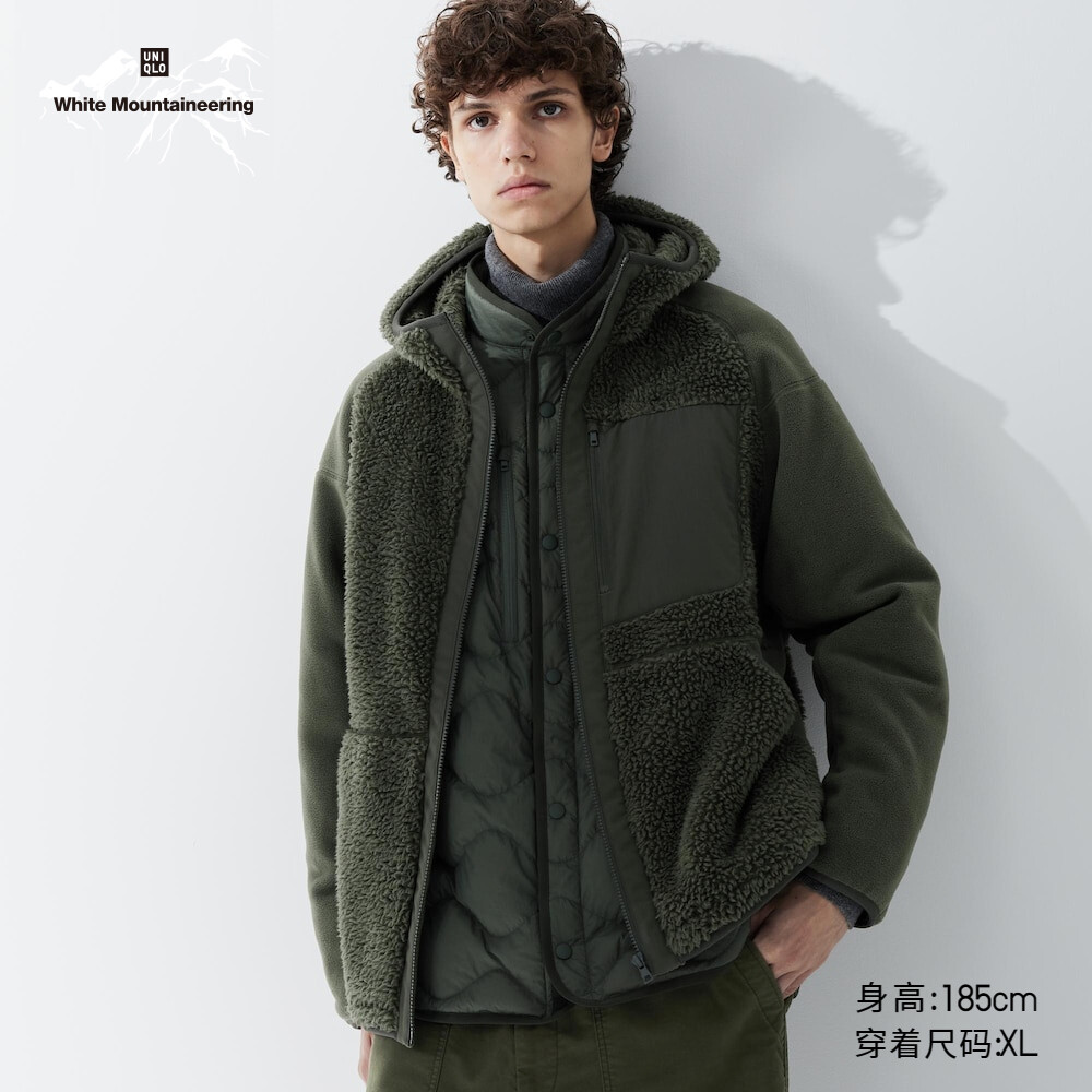 

Предпродажа Uniqlo мужская и женская WPJ флисовая куртка на молнии с капюшоном в стиле пэчворк, флисовая толстовка