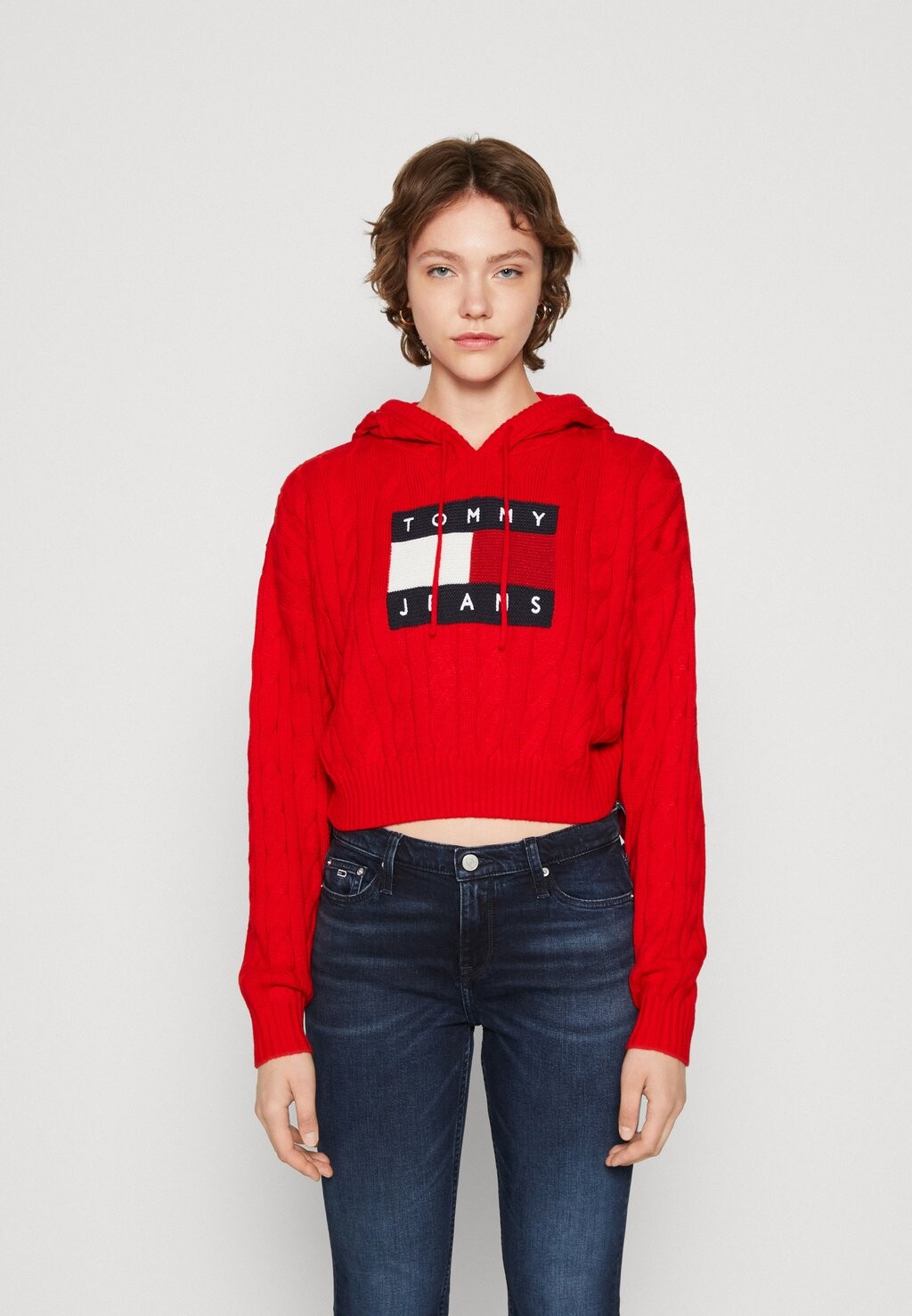 

Худи Tommy Jeans, темно-малиновый, Красный