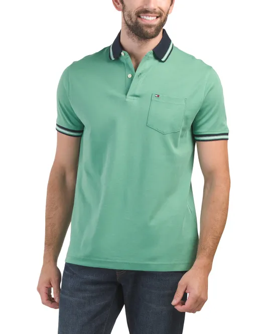 

Поло Thoreau с короткими рукавами и карманами Tommy Hilfiger, зеленый