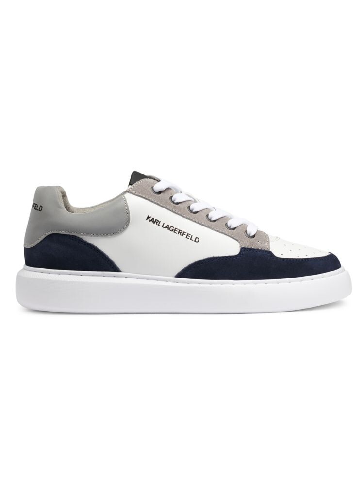 

Кроссовки из кожи и замши с цветными блоками Karl Lagerfeld Paris, цвет White Grey