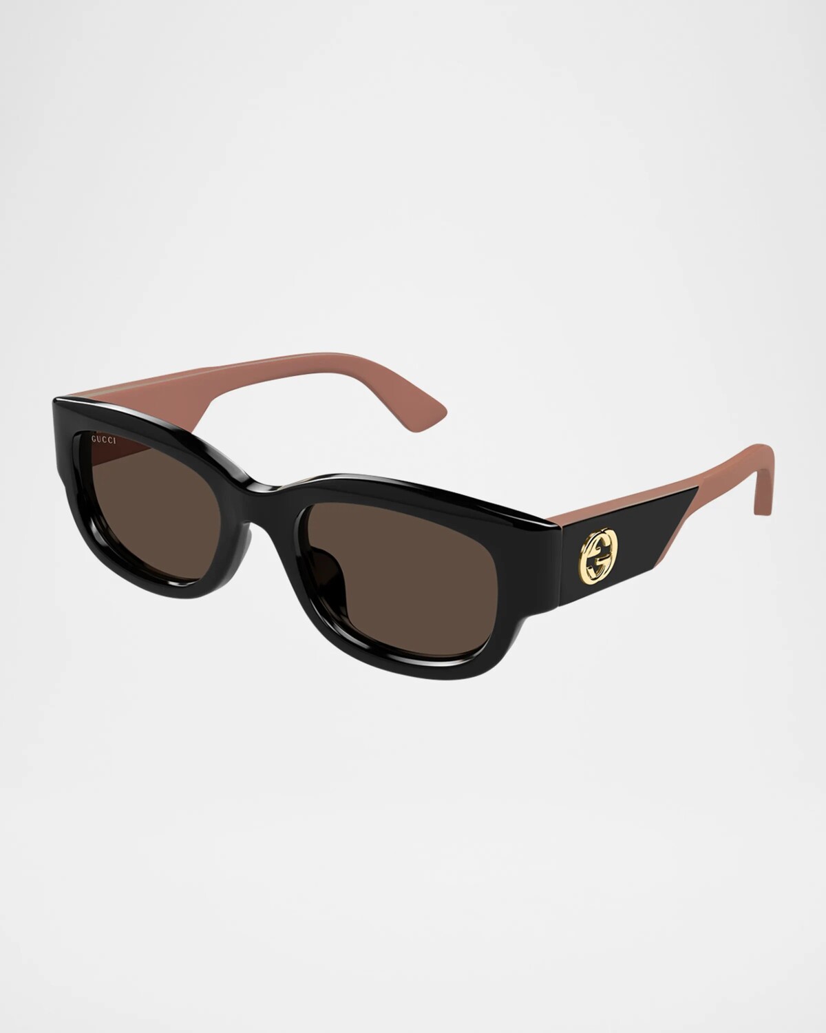 

Круглые солнцезащитные очки из ацетата с логотипом Gucci, цвет Shiny Black