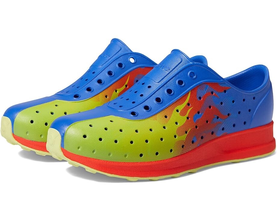 

Кроссовки Native Shoes Robbie Sugarlite Print, цвет UV Blue/Fire Red/Chartreuse Flame/Celery Speckle Rubber
