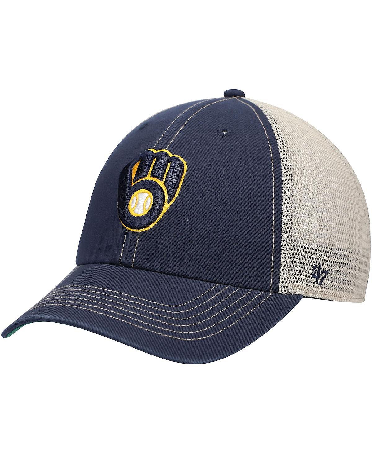 

Мужская темно-синяя кепка Milwaukee Brewers Trawler Clean Up Trucker Snapback '47 Brand