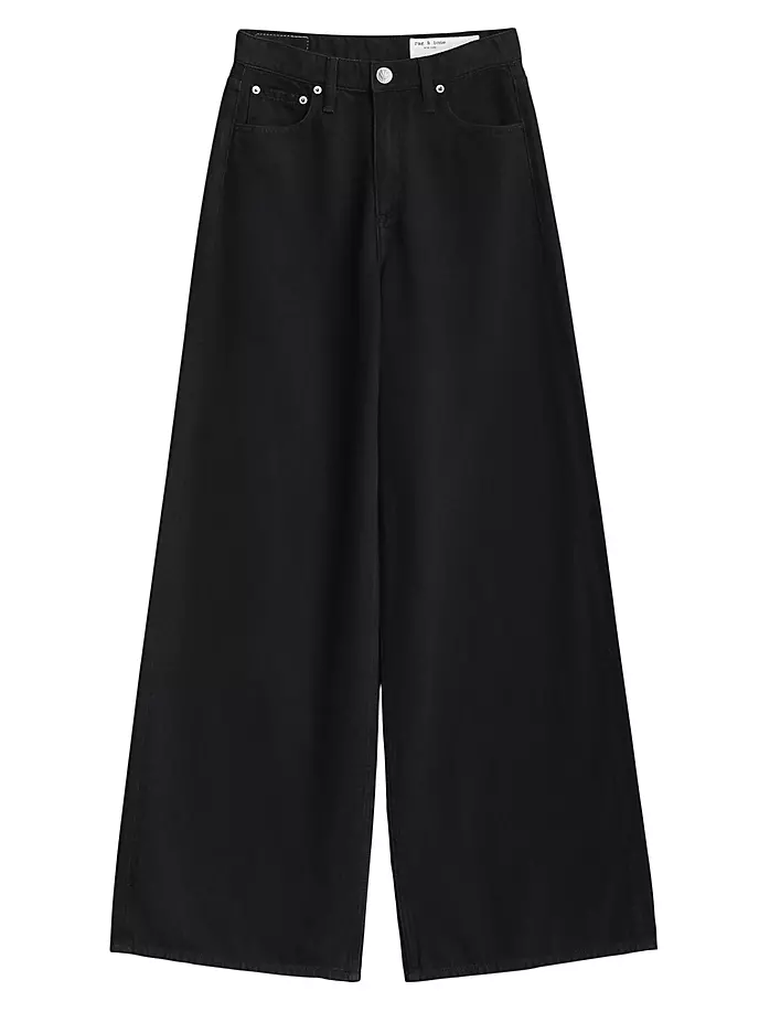 

Джинсы Sofie с высокой посадкой и широкими штанинами Rag & Bone, черный