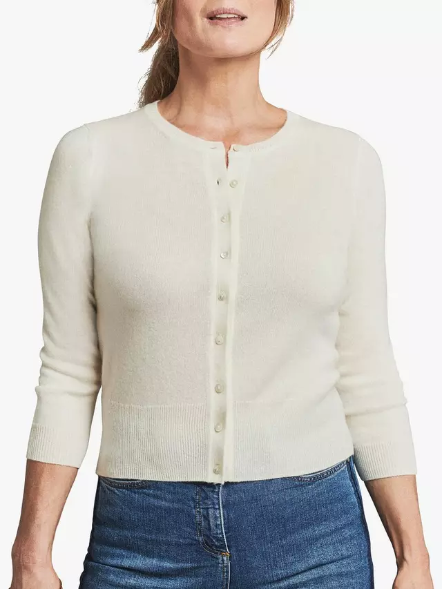 

Кардиган Pure Collection Cropped Cashmere, цвет soft/white