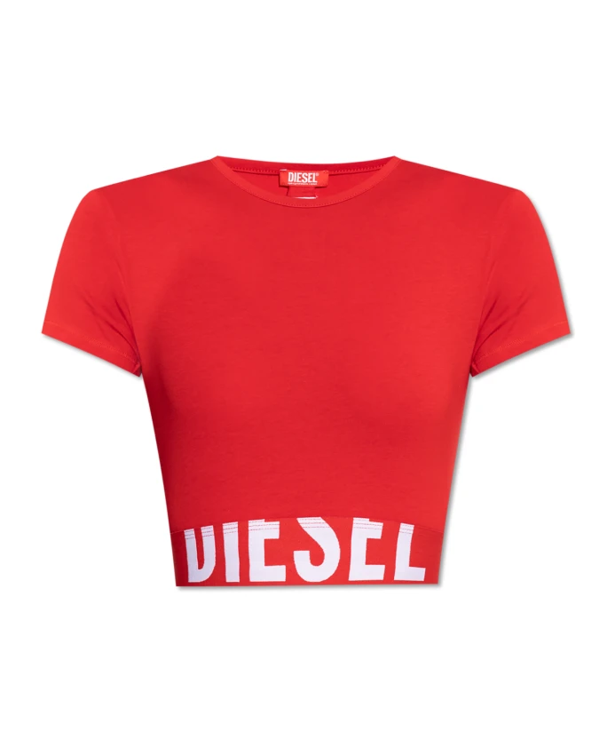 

Топ укороченный в спортивном стиле Diesel, красный