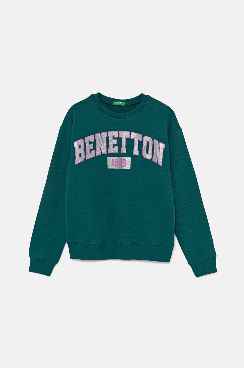 

Хлопковая толстовка United Colors of Benetton для мальчиков и девочек, зеленый
