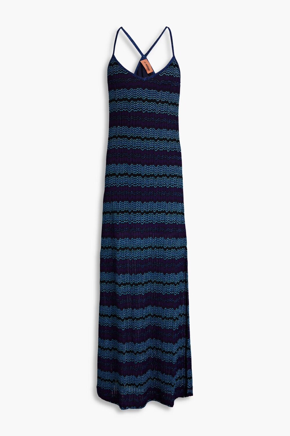 

Платье макси металлизированной вязки крючком Missoni, индиго