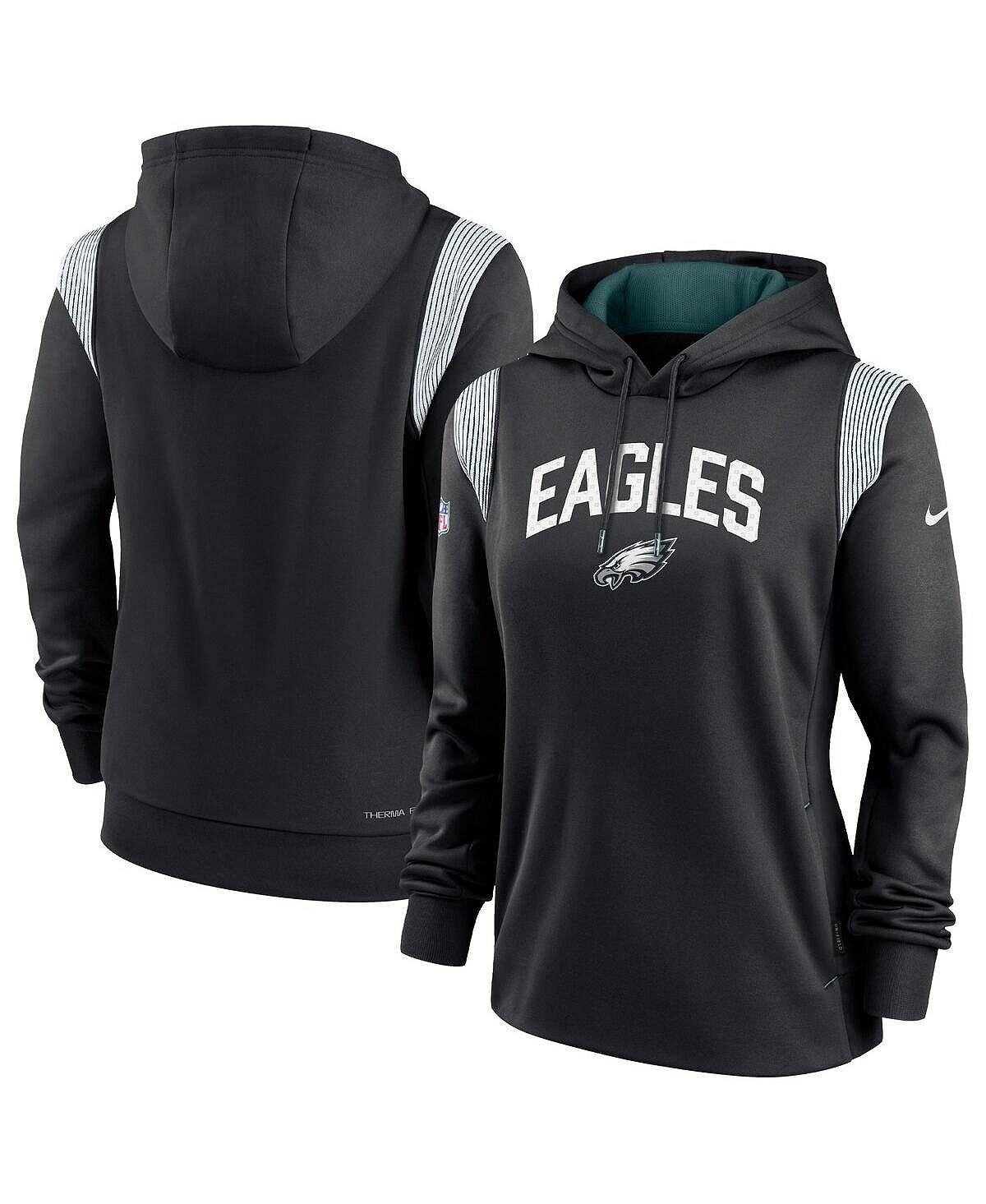 

Женский черный пуловер с капюшоном Philadelphia Eagles Sideline Stack Performance Nike, черный
