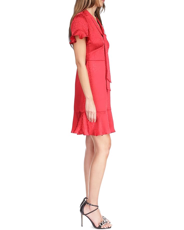 Платье Michael Kors Cheetah Plisse Tie Dress, цвет Crimson