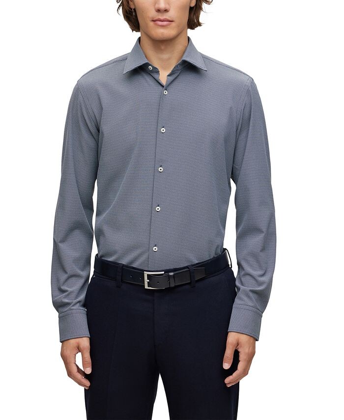 

Мужская рубашка стандартного кроя Performance-Stretch Hugo Boss, цвет Dark Blue