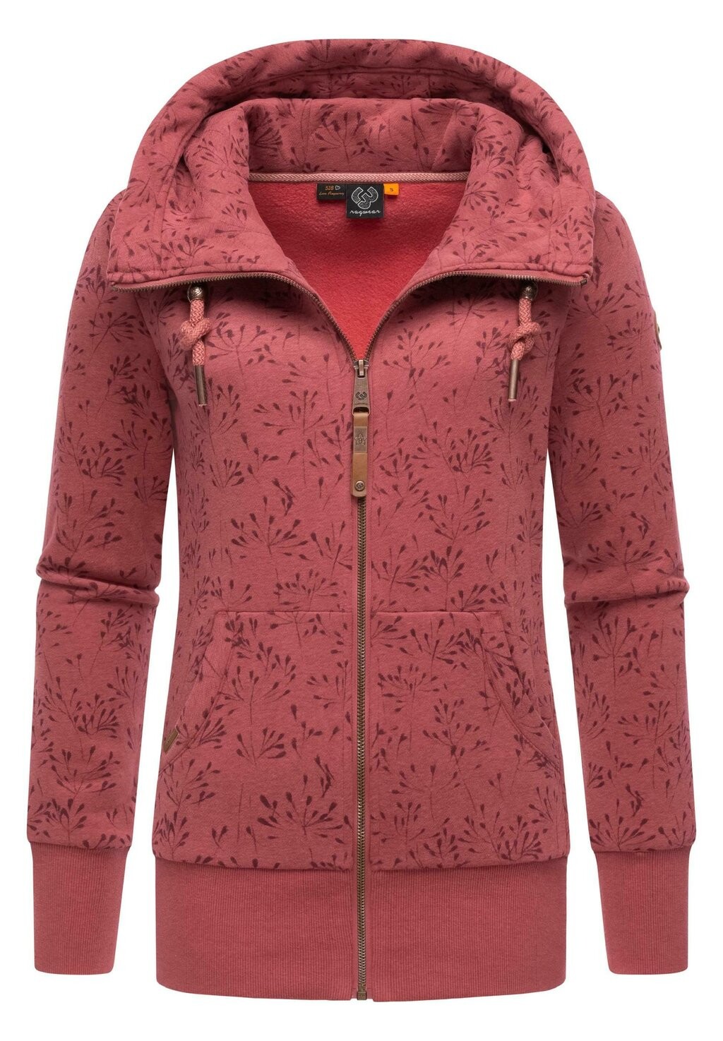 

Толстовка на молнии ZIP FLOWERS Ragwear, малиновый, Красный