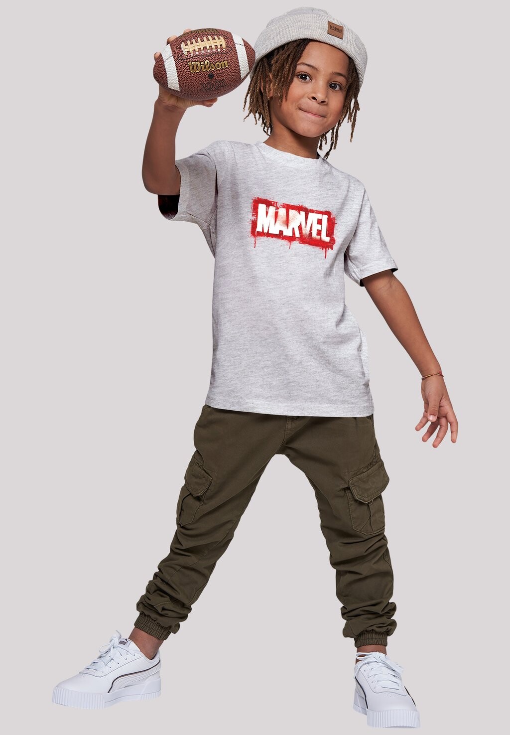 

Футболка с принтом MARVEL SPRAY LOGO F4NT4STIC, цвет heather grey