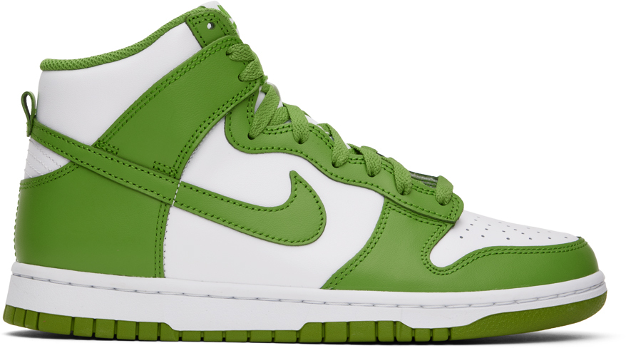 

Бело-зеленые кроссовки Dunk High Retro Nike