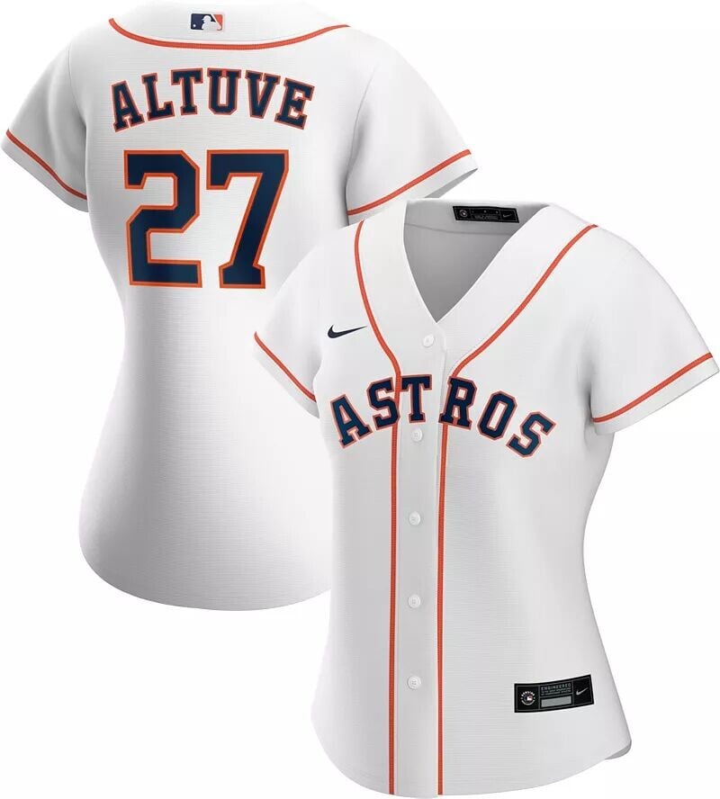 

Женская реплика Nike Houston Astros Jose Altuve #27 Cool Base белого цвета
