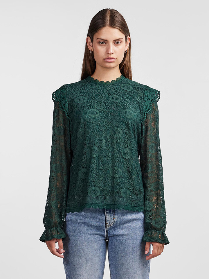 Блуза Pieces, зеленый