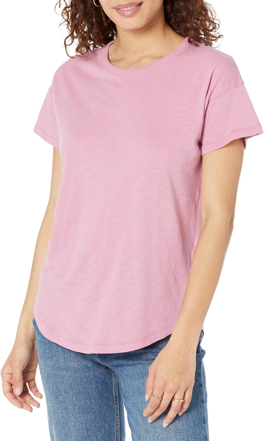 

Хлопковая футболка Whisper с круглым вырезом в рубчик Madewell, цвет Shaded Pink