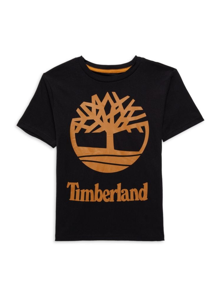 

Футболка с логотипом и графическим рисунком для мальчика Timberland, черный