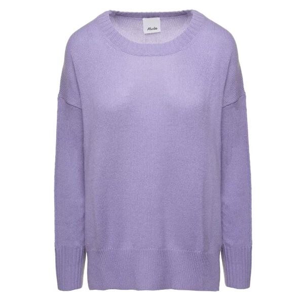 

Свитер sweater with u neckline in cashmere Allude, фиолетовый