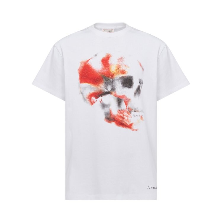 цена Футболка Alexander McQueen Obscured Skull 'White/Red/Black', белый