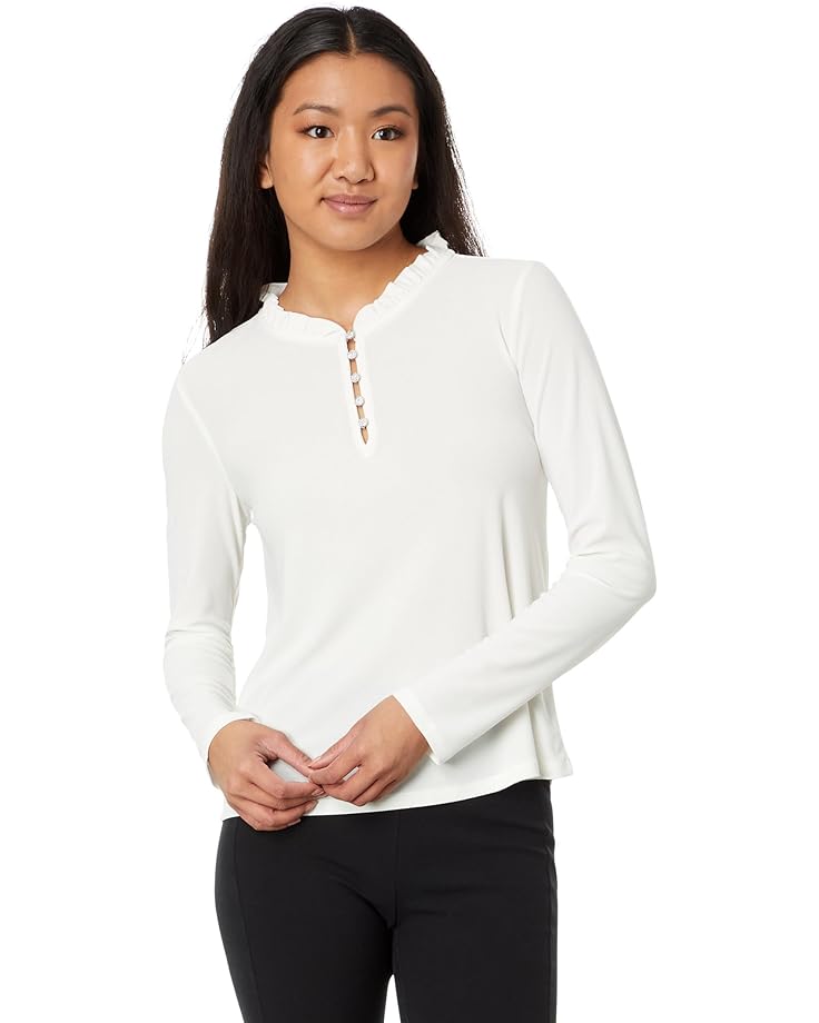 

Блуза CeCe Long Sleeve Half Placket Knit, слоновая кость