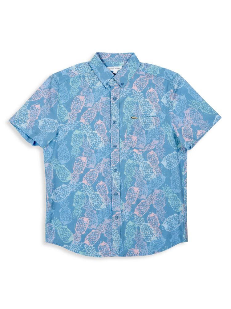 Рубашка для плавания из сирсакера с ананасами Vintage Summer, цвет Denim leverton amy denim street style vintage obsession