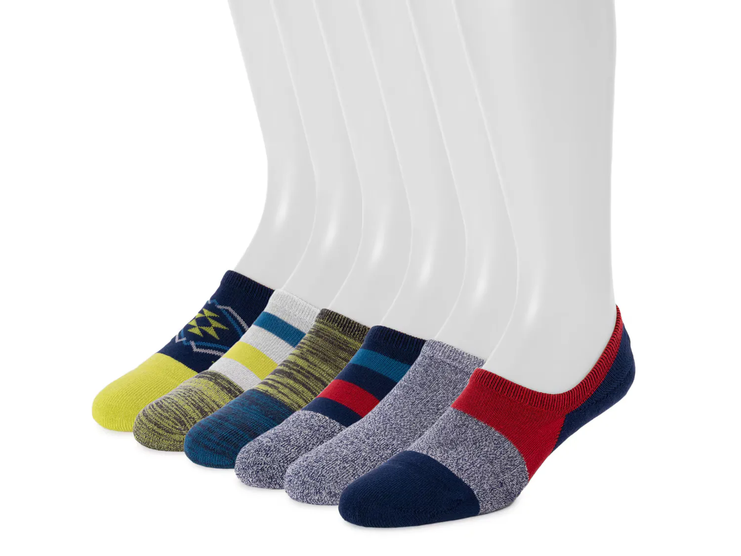 

Носки Colorblock Men's No Show Socks - 6 Pack Muk Luks, красный/темно-синий