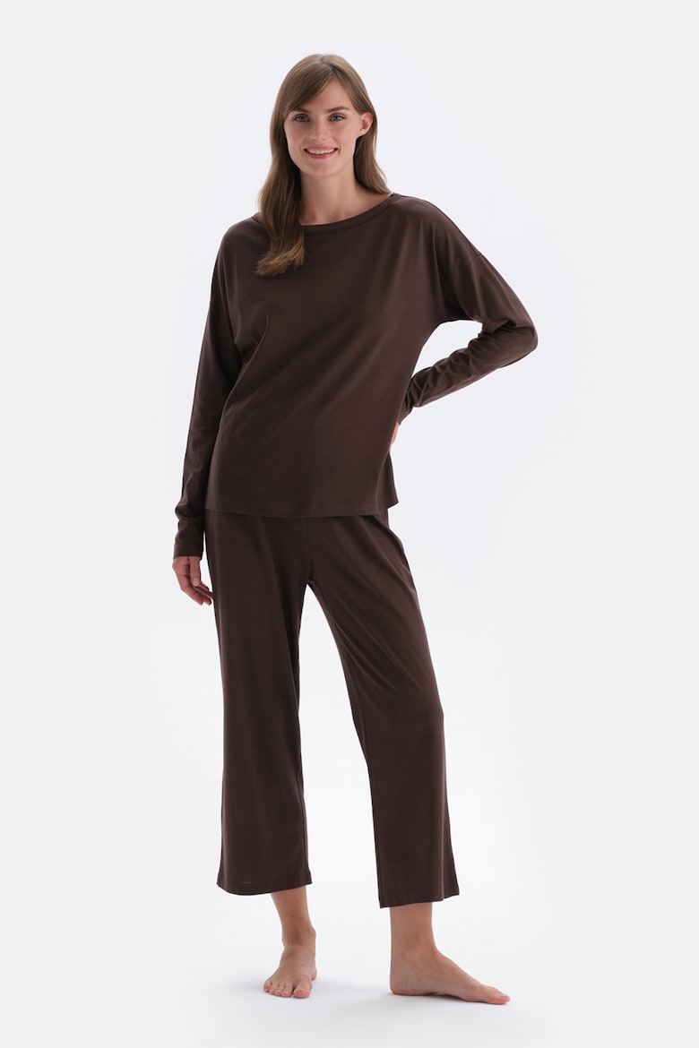 Длинная пижама с модалом Dagi, коричневый