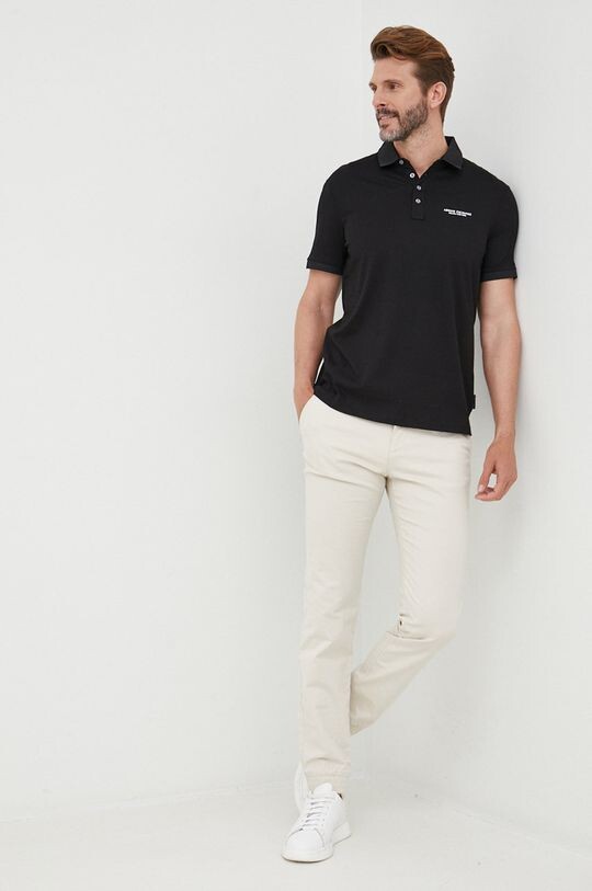

Хлопковое поло Armani Exchange, черный