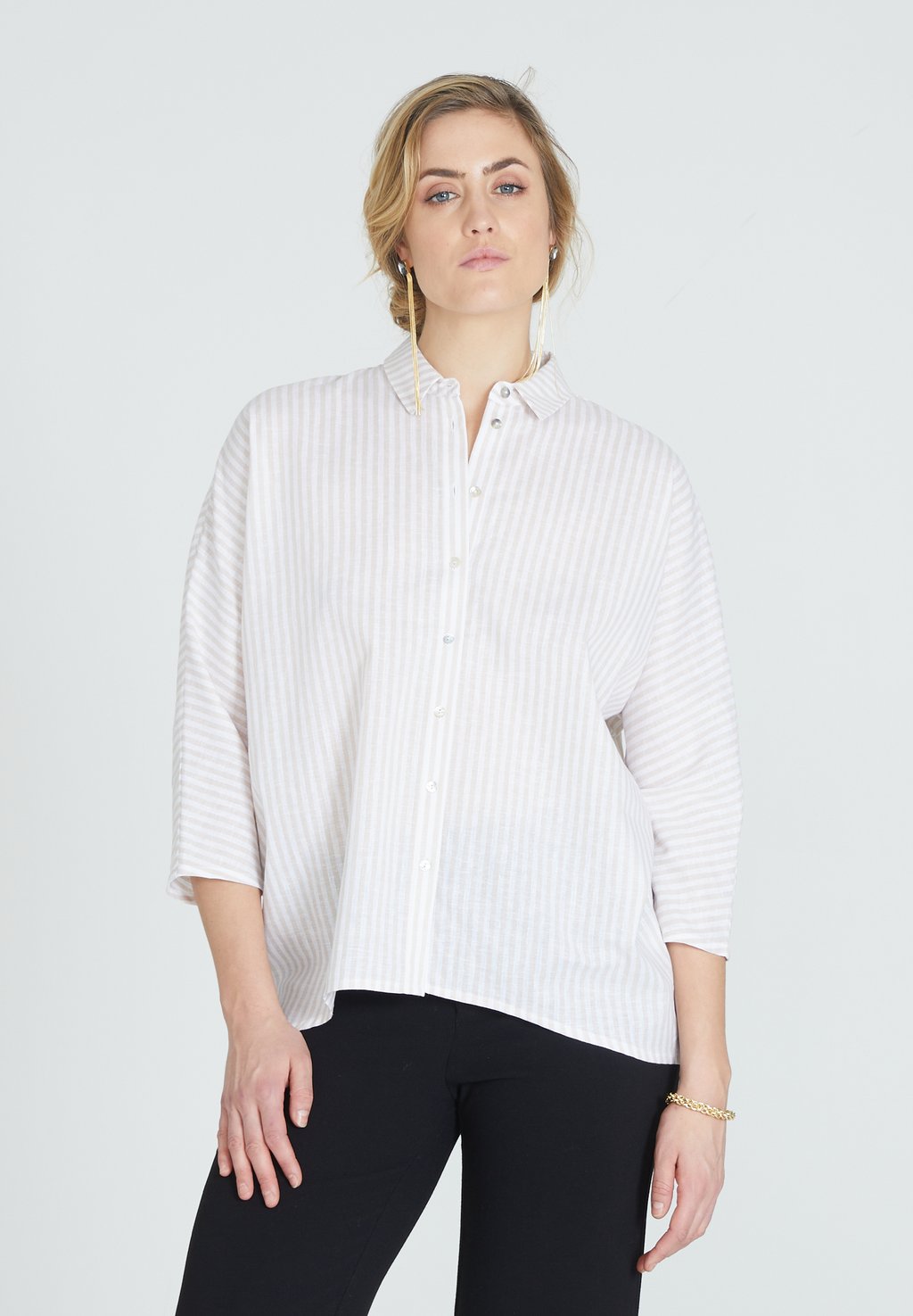 Блузка-рубашка FOUCAULT Jascha Stockholm, цвет ecru stripe