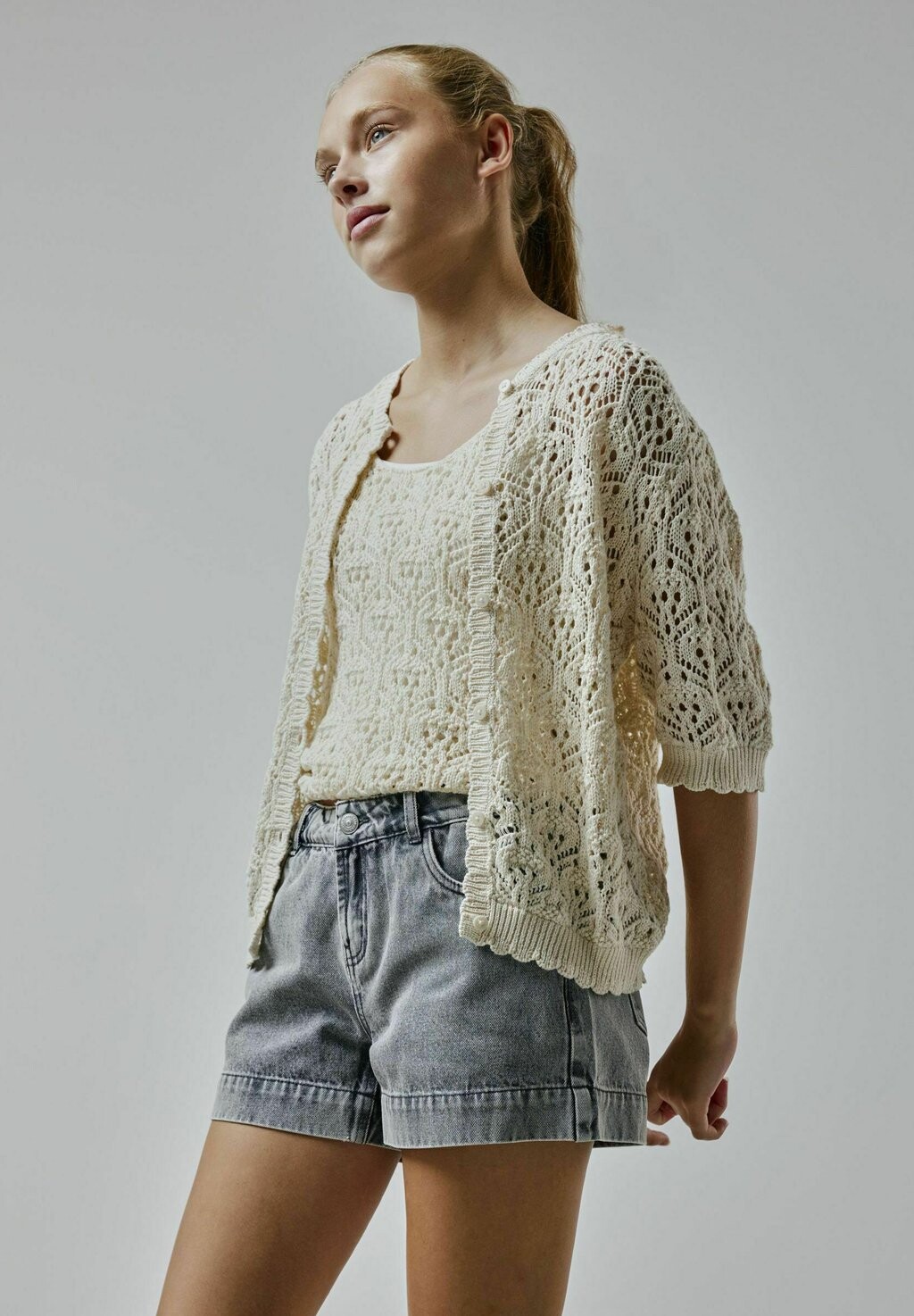 

Джинсовые шорты LMTD, цвет light grey denim