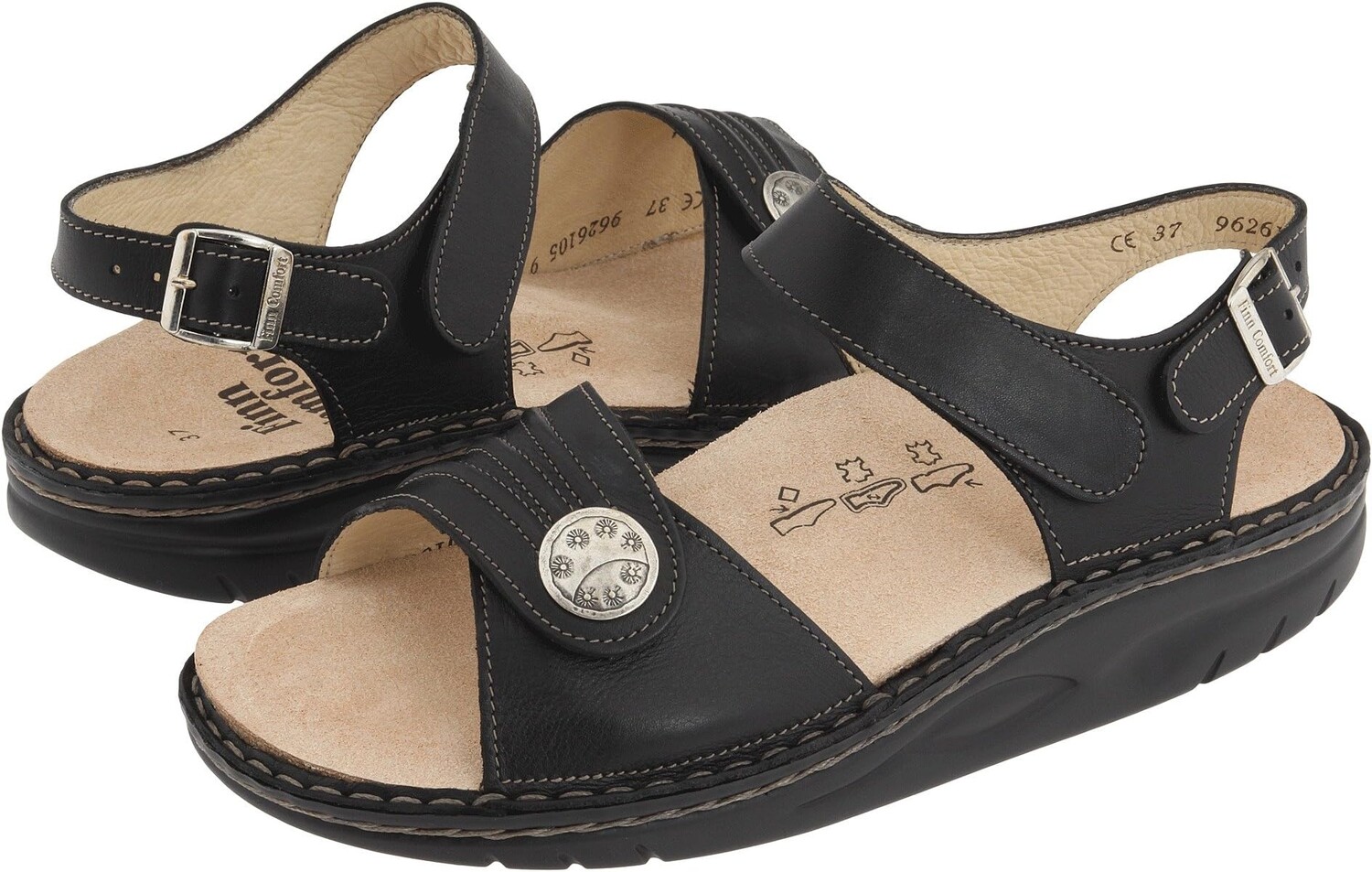 

Сандалии на плоской подошве Sausalito - 1572 Finn Comfort, цвет Black Nappa Lea