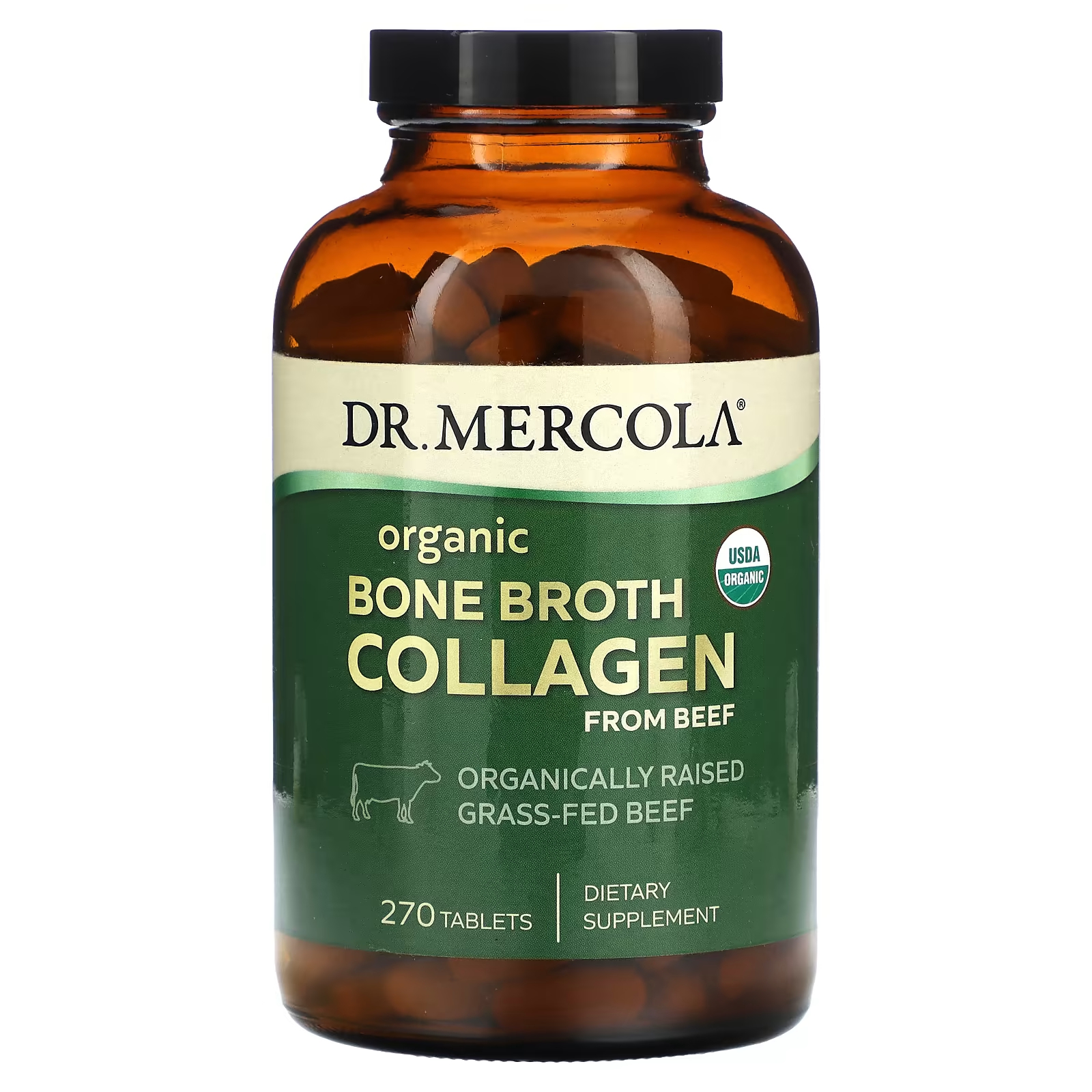 Пищевая добавка с коллагеном Dr. Mercola Organic Bone Broth Collagen From Beef, 270 таблеток beef broth 500ml