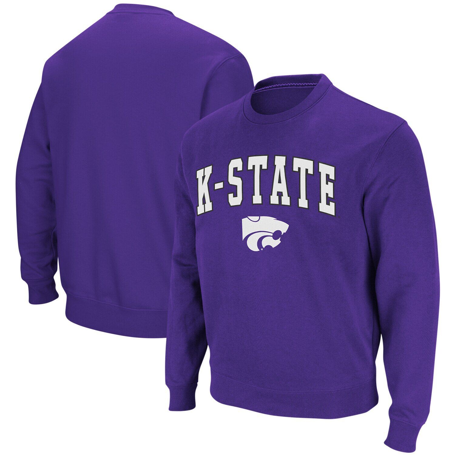 

Мужской фиолетовый свитшот с круглым вырезом с логотипом и аркой Kansas State Wildcats Colosseum
