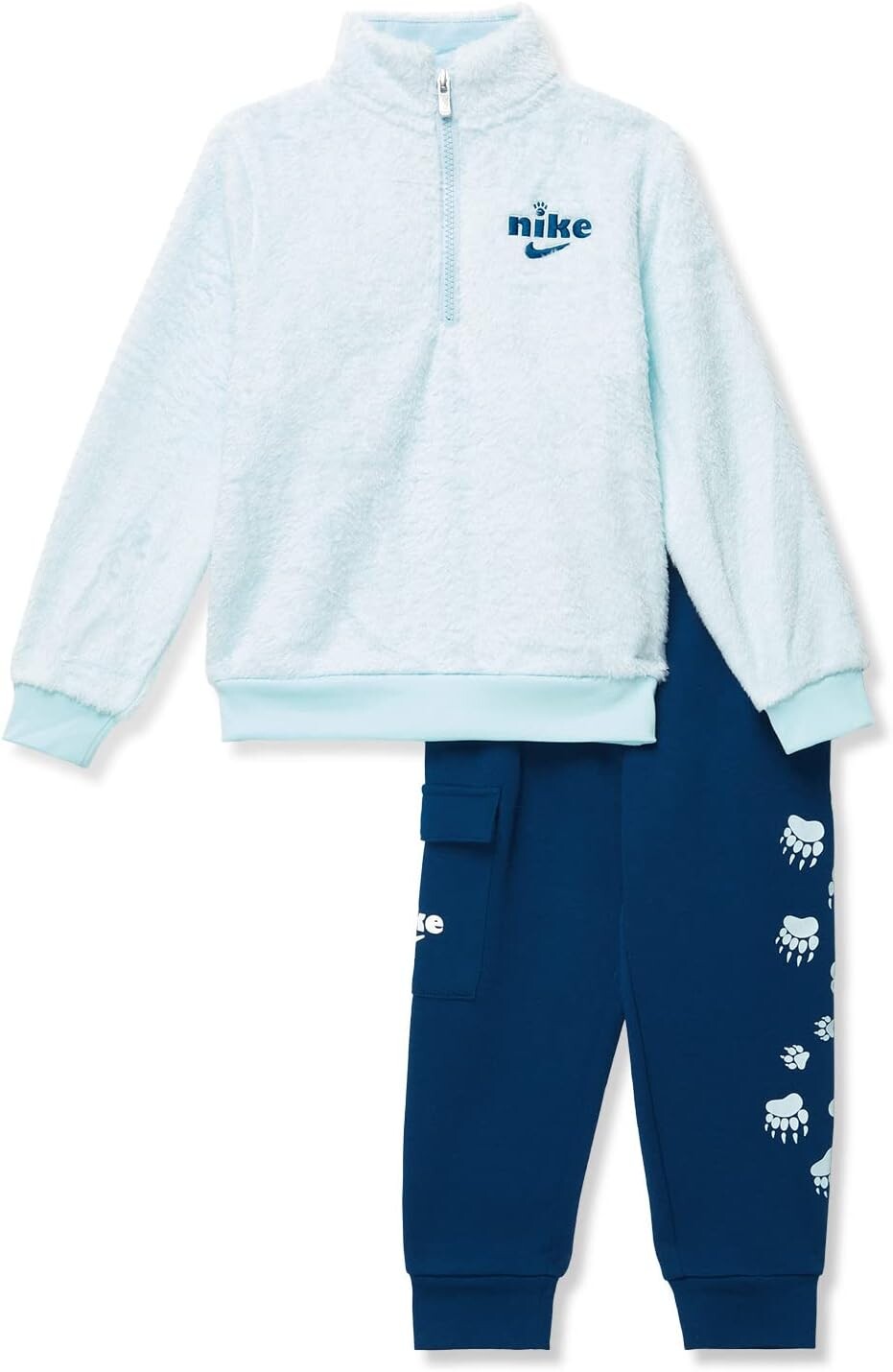 

Детский набор Nike Track Pack Sherpa 1/2 Zip Set, цвет Valerian Blue