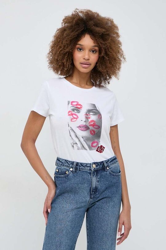 

Хлопковая футболка Guess, белый