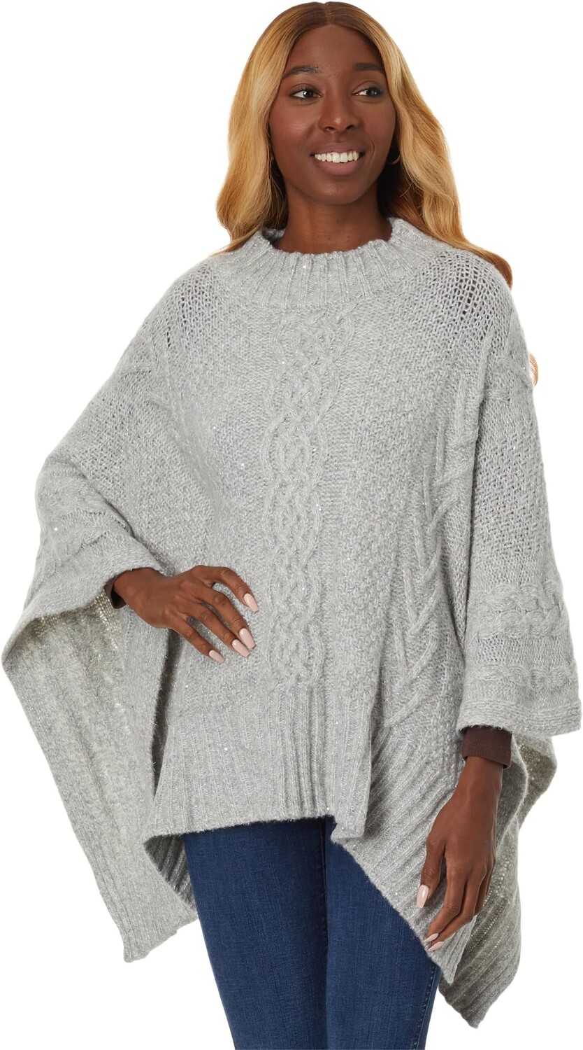 

Пончо Shine Lofty Cable Poncho LAUREN Ralph Lauren, цвет Grey Marl