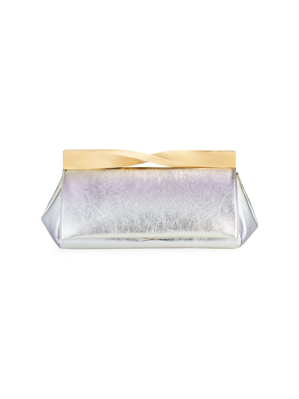 

Переливающийся кожаный клатч Twist Aquazzura, золотой, Желтый