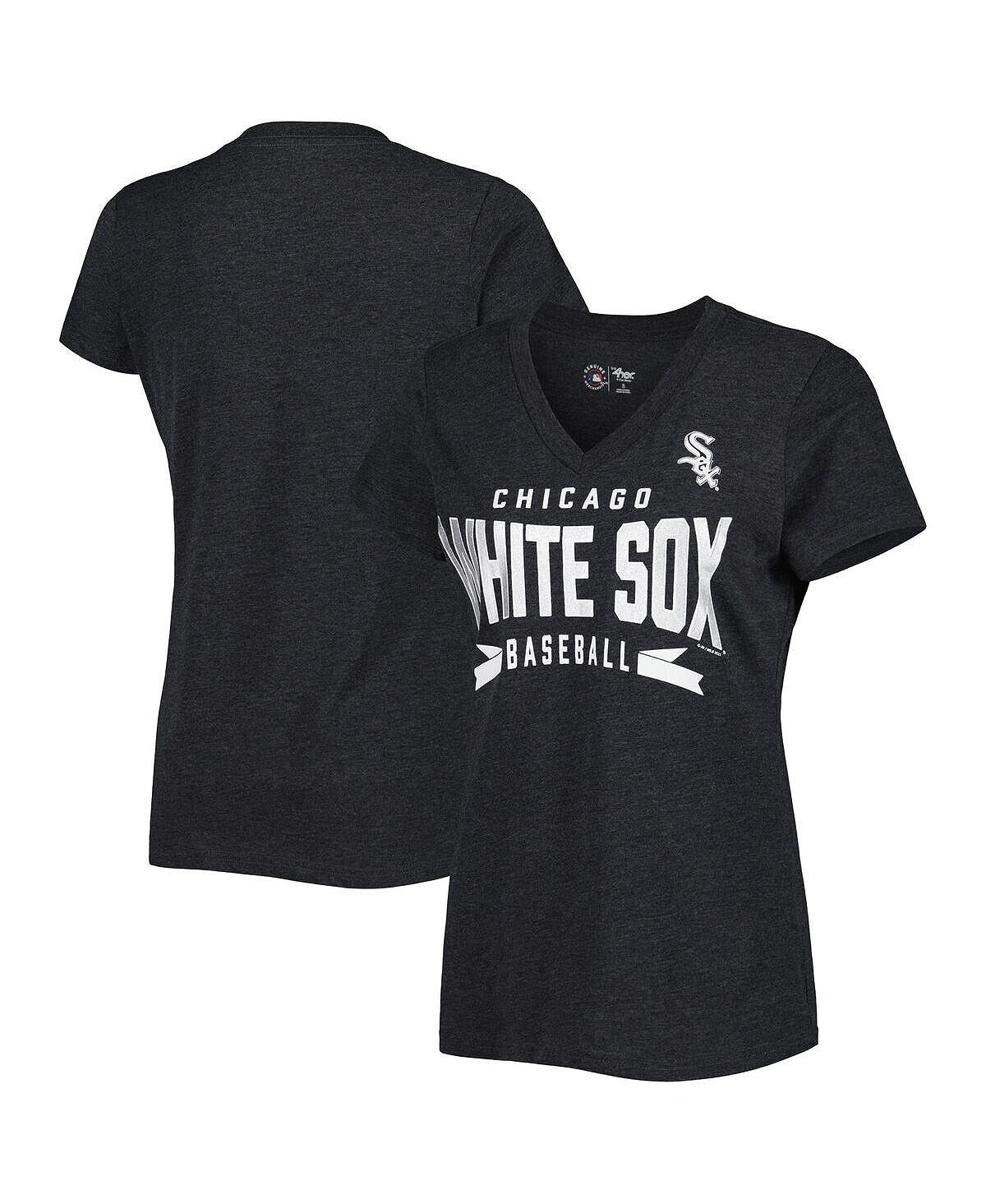 

Женская футболка Heather Black Chicago White Sox Dream Team с v-образным вырезом G-III 4Her by Carl Banks