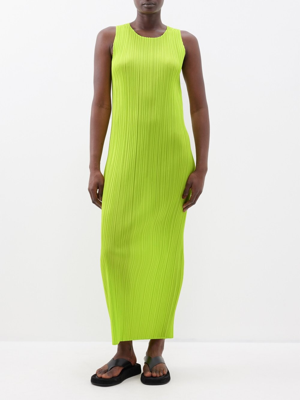 

Платье миди со складками Pleats Please Issey Miyake, зеленый