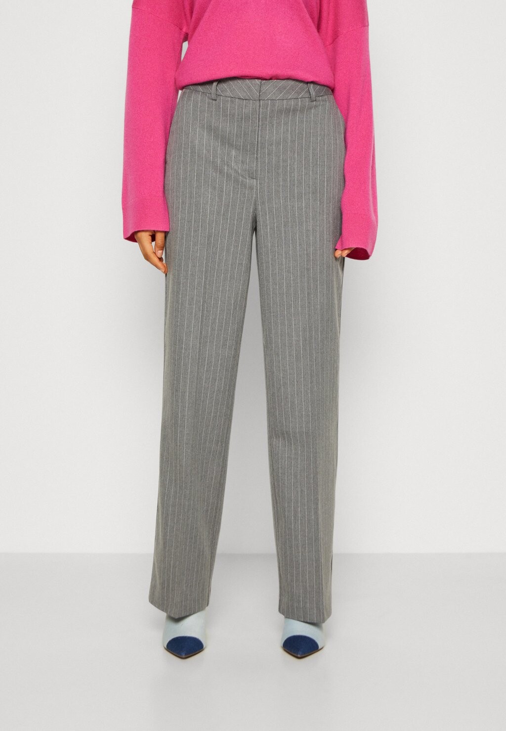 

Брюки SLFMYLA WIDE PANT STRIPE Selected Femme, средний серый меланж